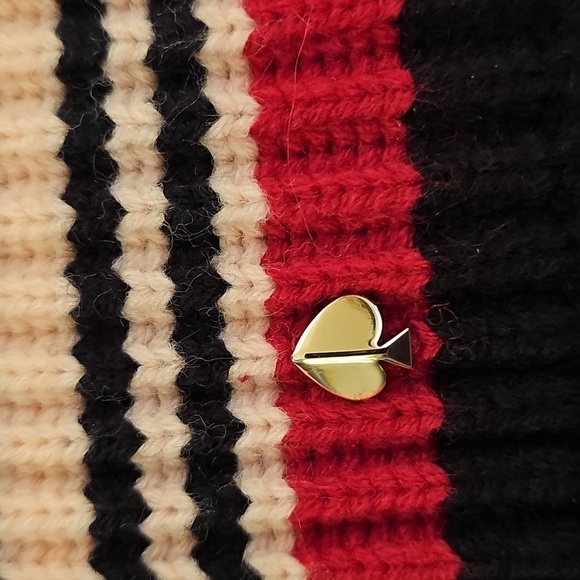 Kate Spade New York Women's Stripe Beanie in Pink Multi NWT - Picture 5 of 5